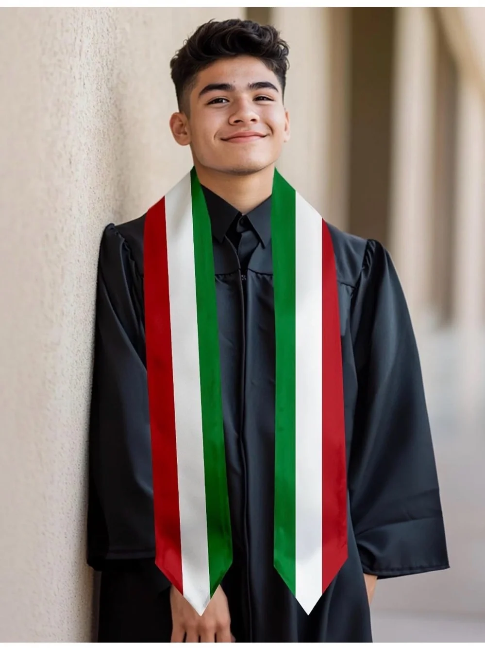 Italy Flag Graduation Stole Sash for Study Aboard International Students